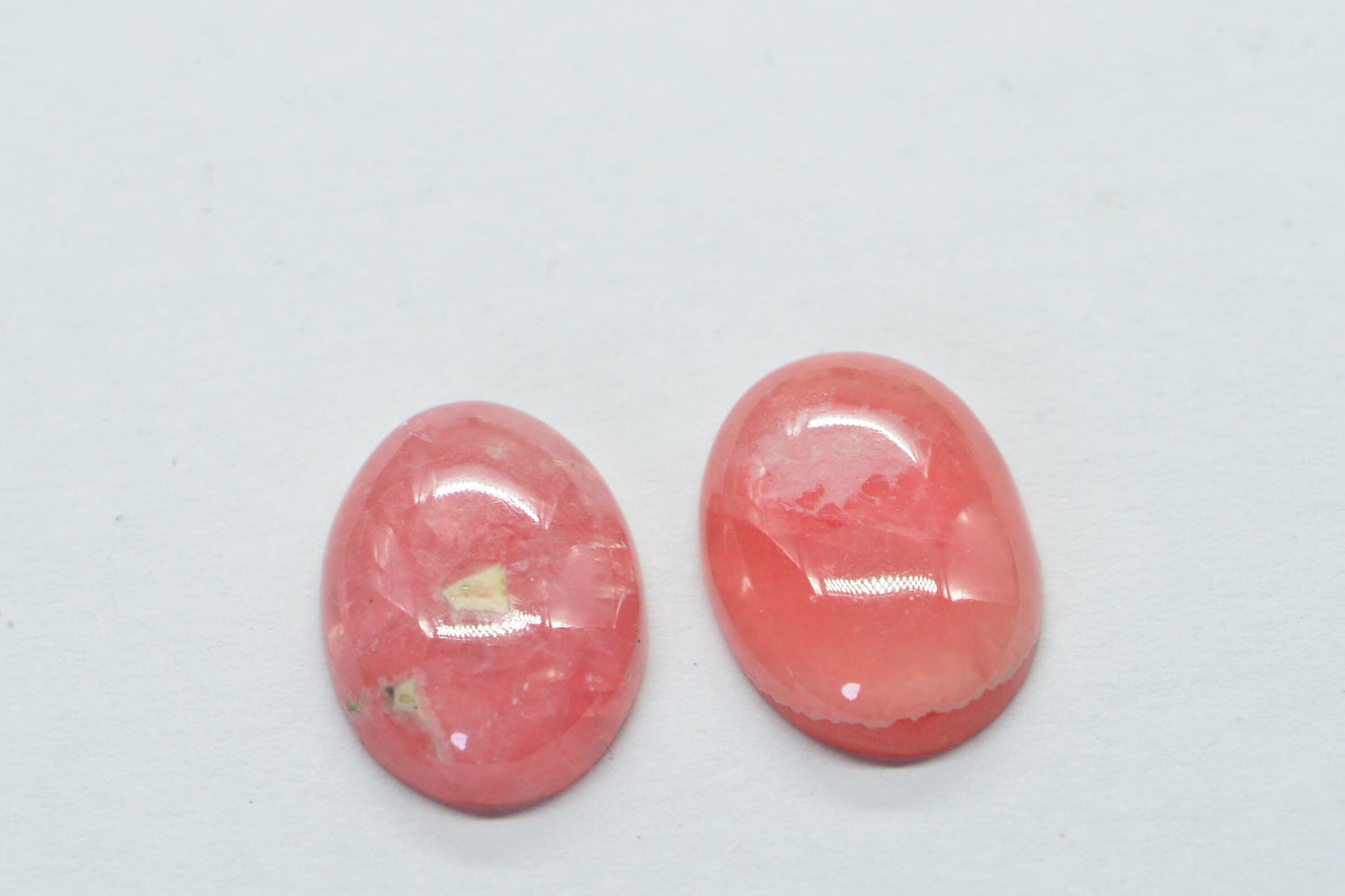 Rhodochrosite Cabochon oval Match pair Set for earrings Hand cut Cabochon.