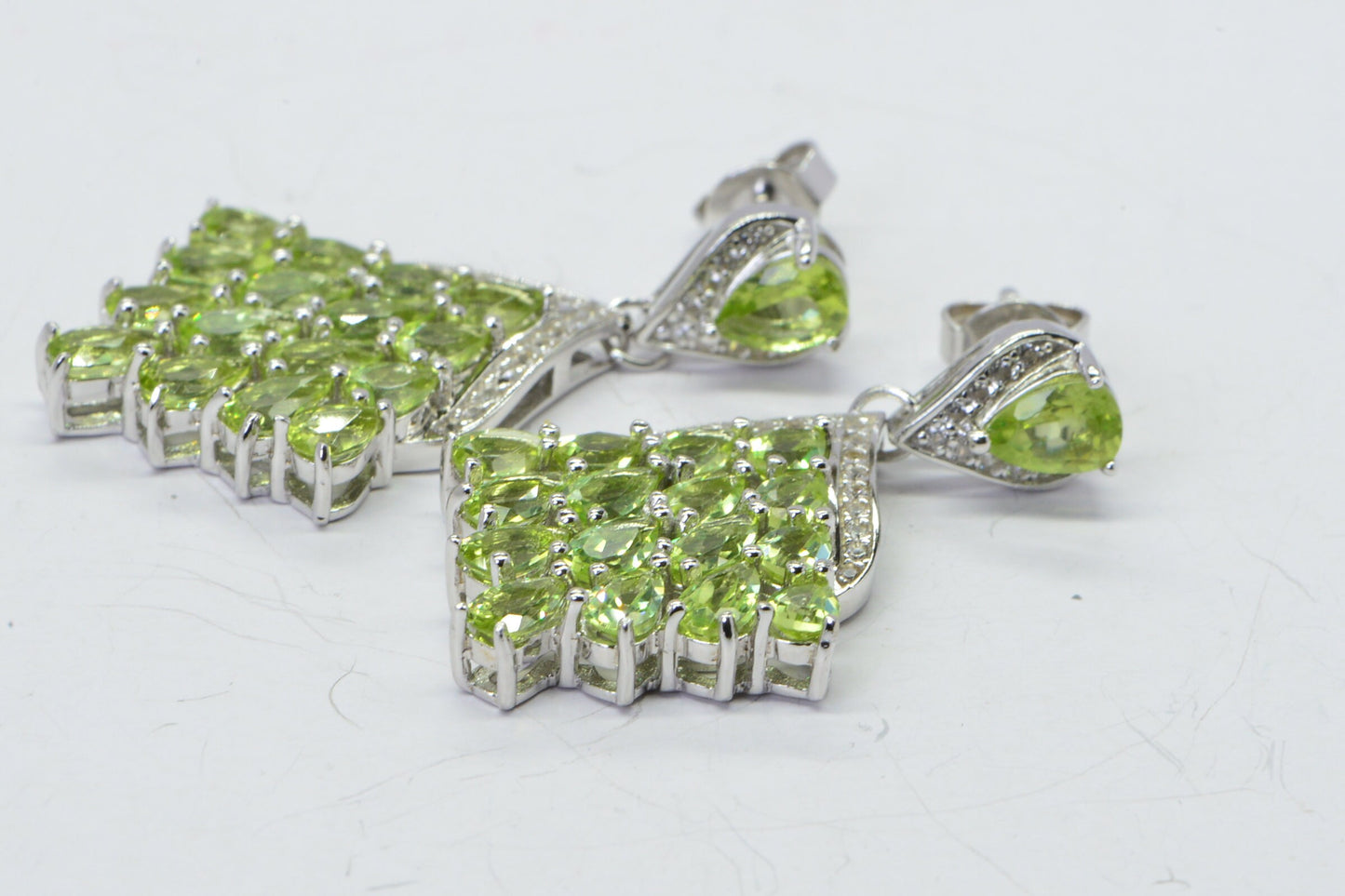 Natural Peridot Multi Stone Stud Drop Earrings Gemstone Birthstone For August Peridot Jewelry