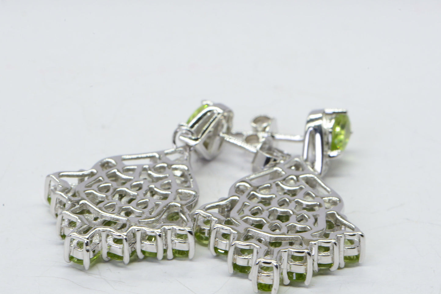 Natural Peridot Multi Stone Stud Drop Earrings Gemstone Birthstone For August Peridot Jewelry