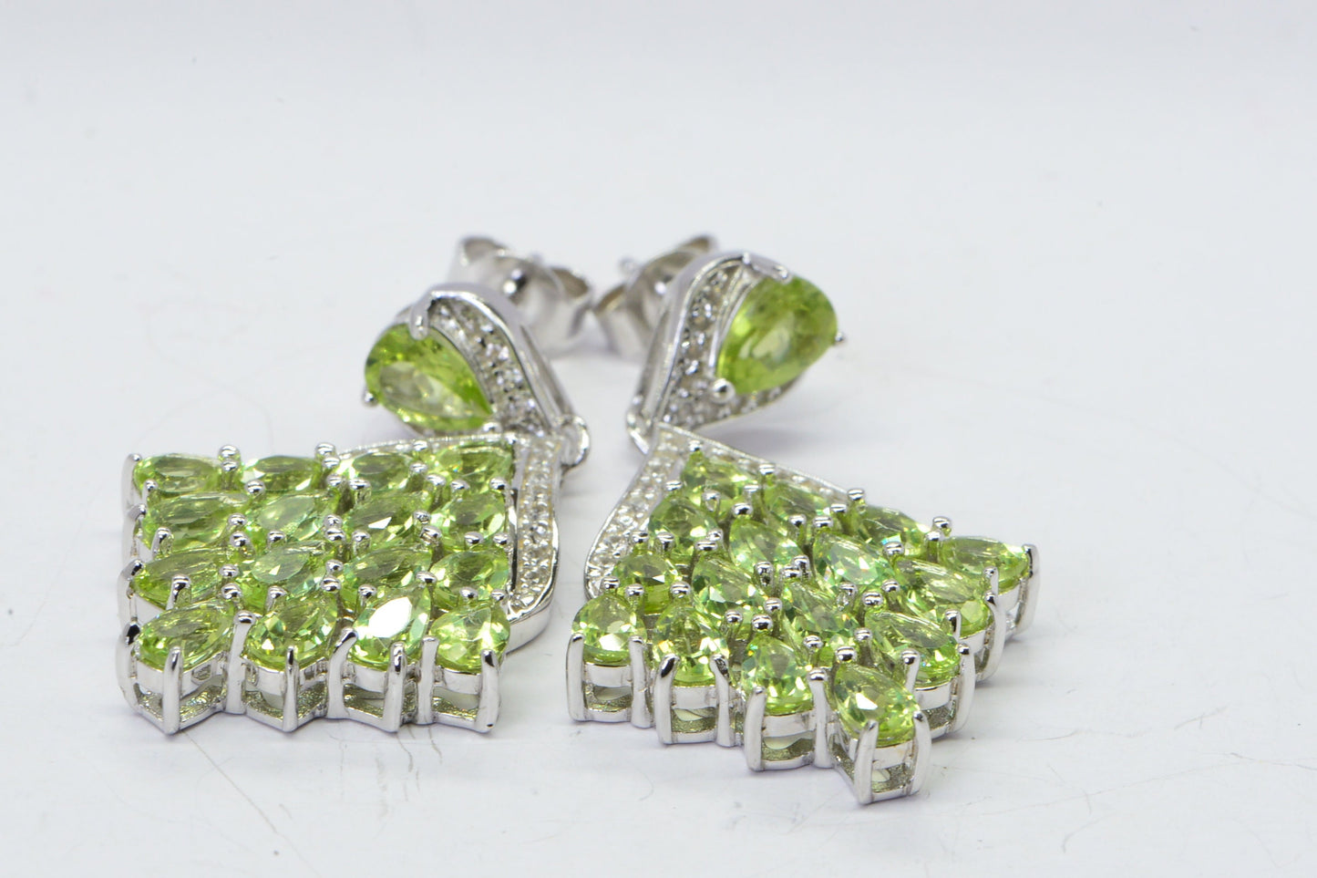 Natural Peridot Multi Stone Stud Drop Earrings Gemstone Birthstone For August Peridot Jewelry