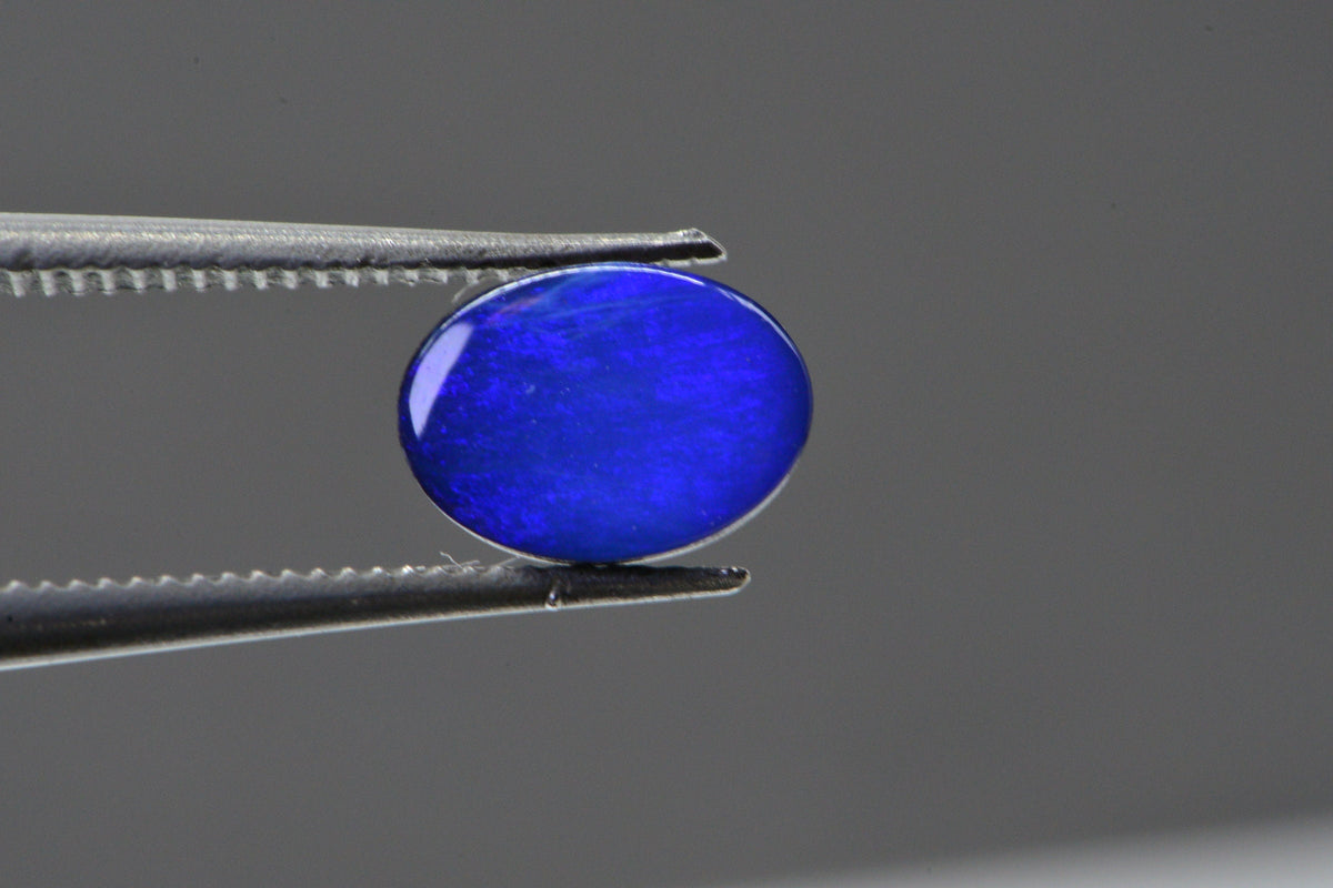 Australian Black Opal Natural Gemstone Cabochons Bright Blue Doublet Boulder Oval 7X5mm