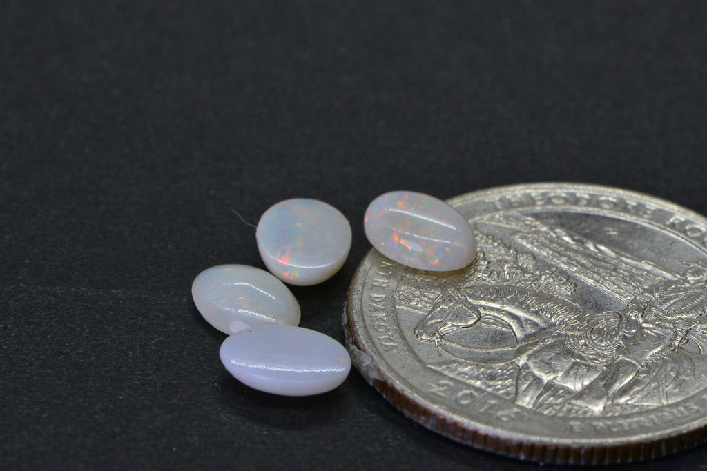 Australian White Solid Opal Oval Cabochon 9X7mm Opal for ring earrings