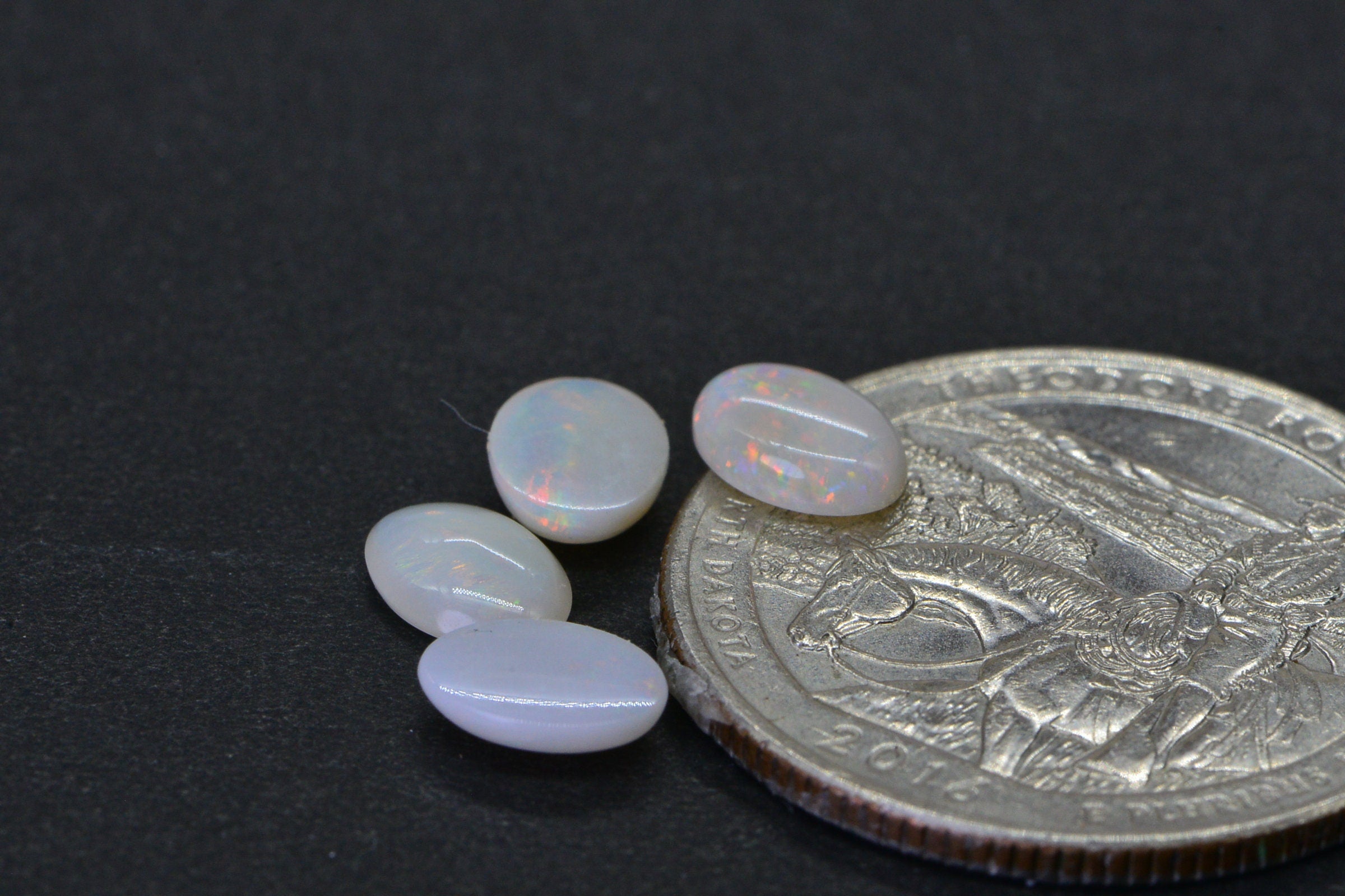 Australian White Solid Opal Oval Cabochon 9X7mm Opal for ring earrings