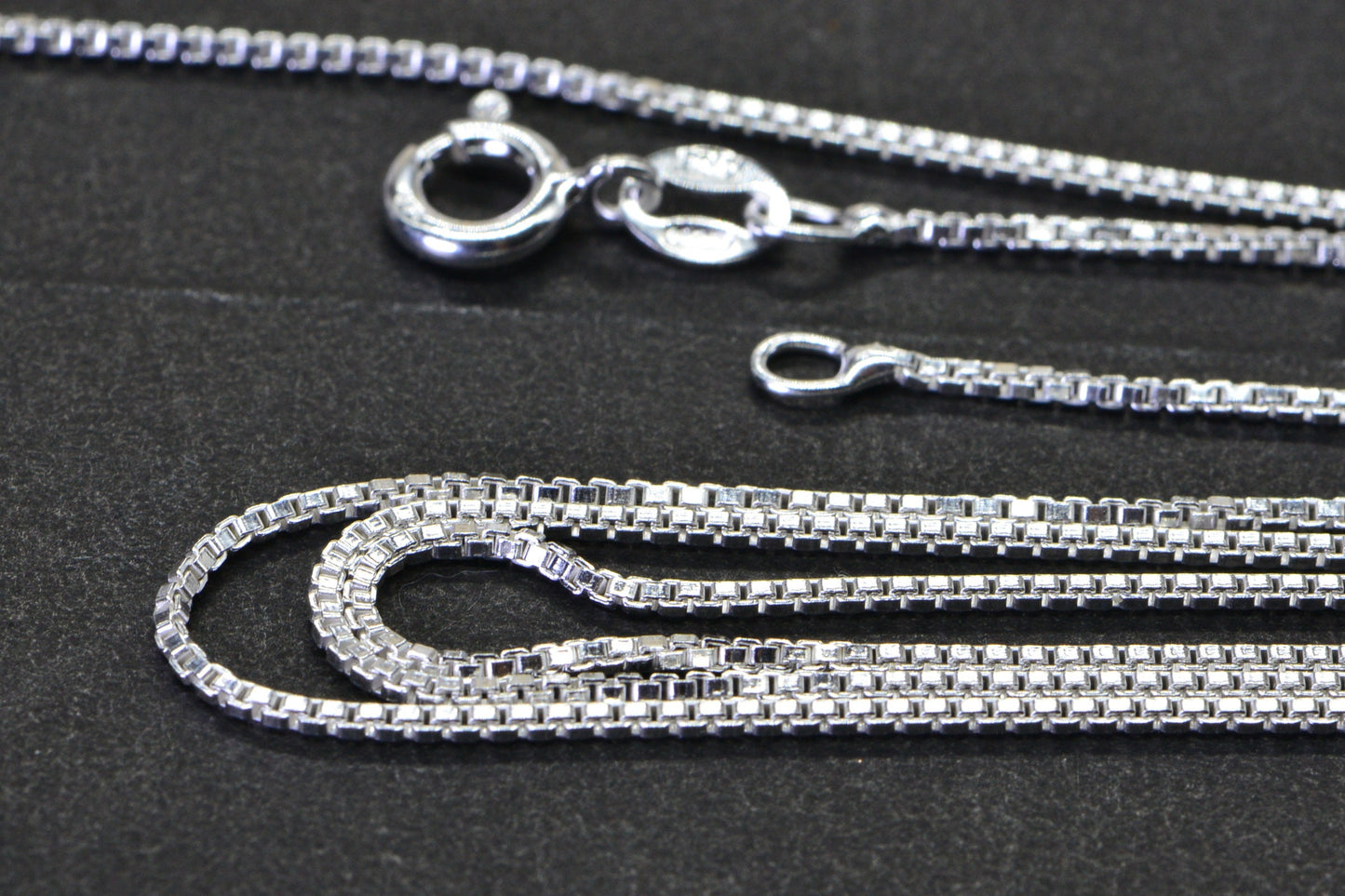 1.1mm Sterling Silver Box Chain: Italian Necklace, 18 inch