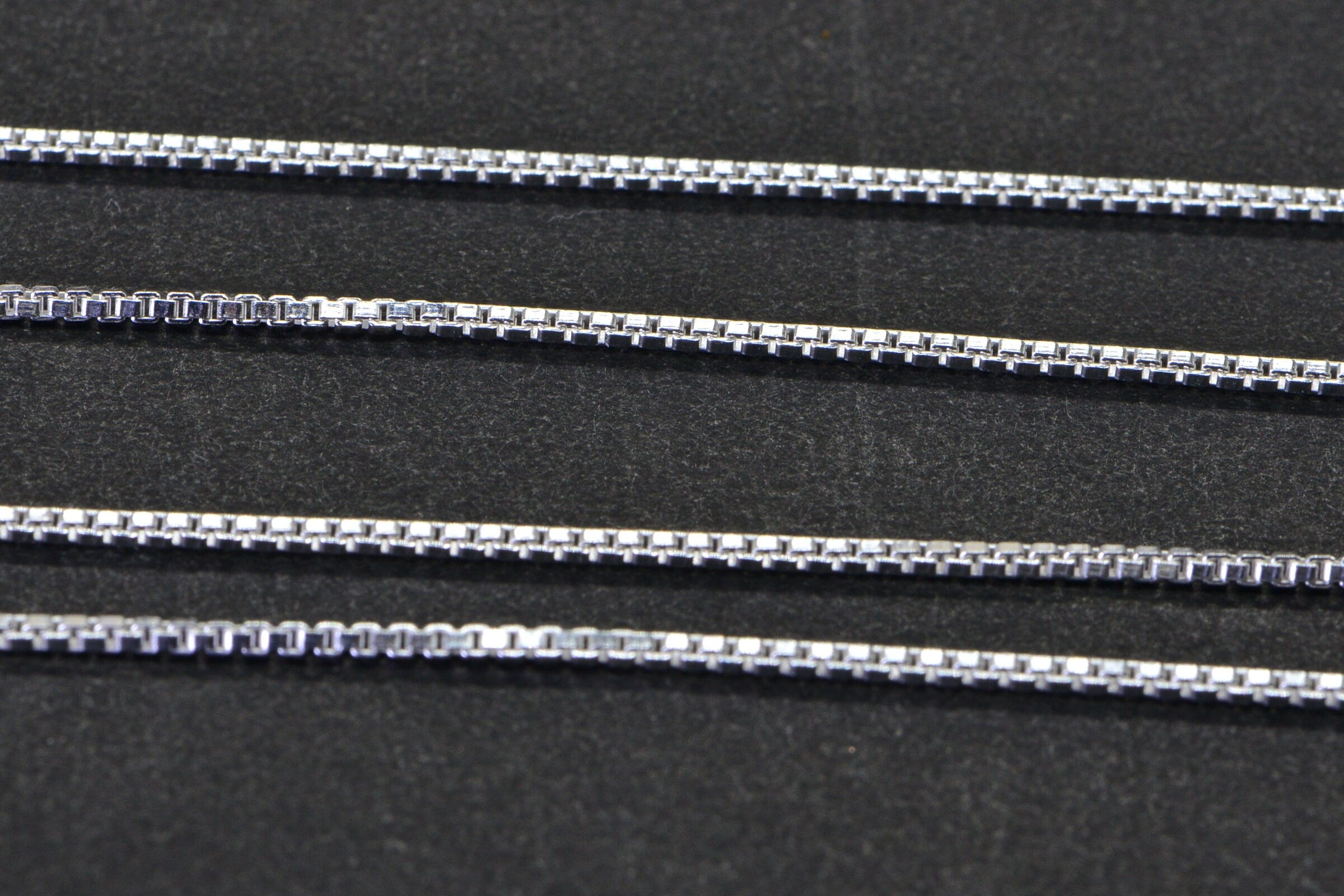 1.1mm Sterling Silver Box Chain: Italian Necklace, 18 inch