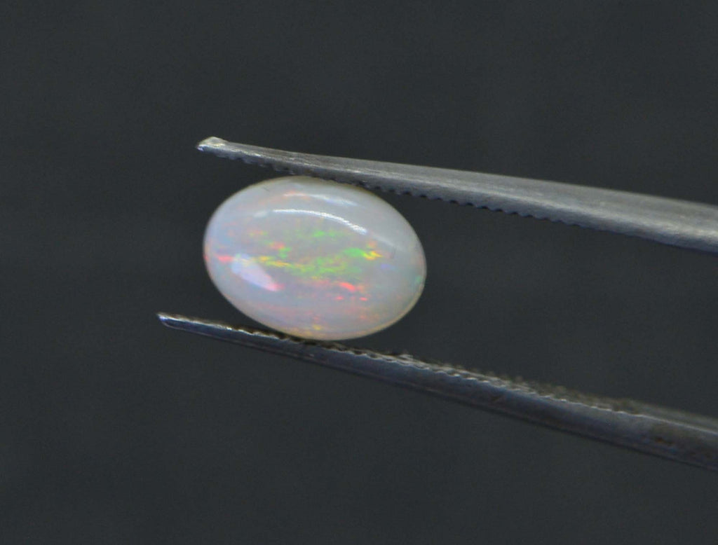 Australian White Opal Cabochon Pair: 7x5mm Oval Gemstones Two Stone