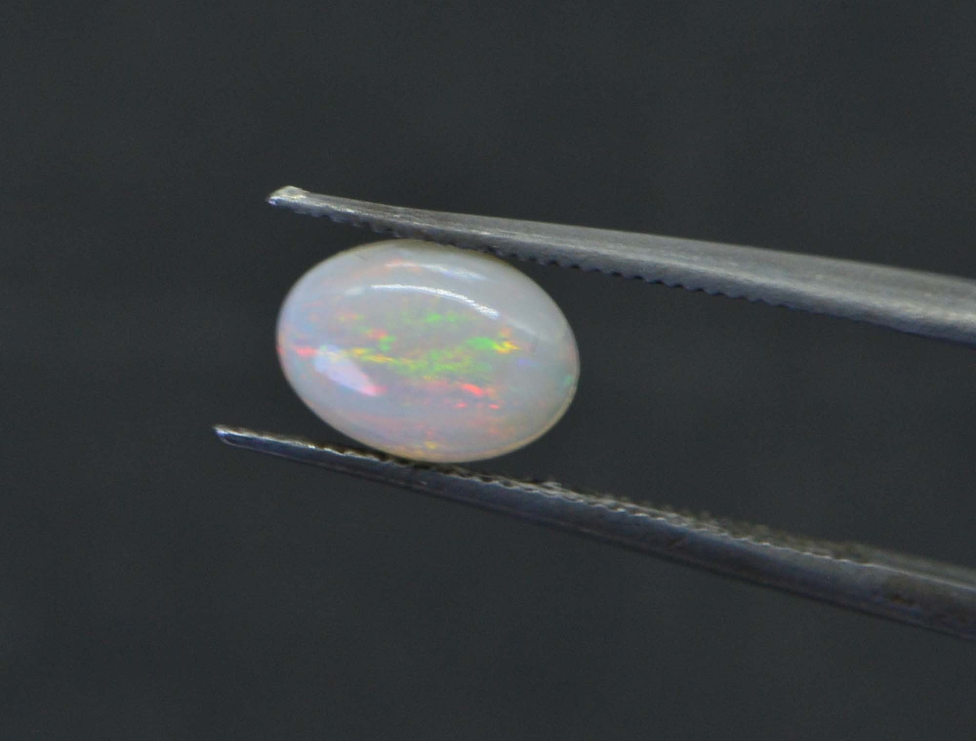 Australian White Opal Cabochon Pair: 7x5mm Oval Gemstones Two Stone
