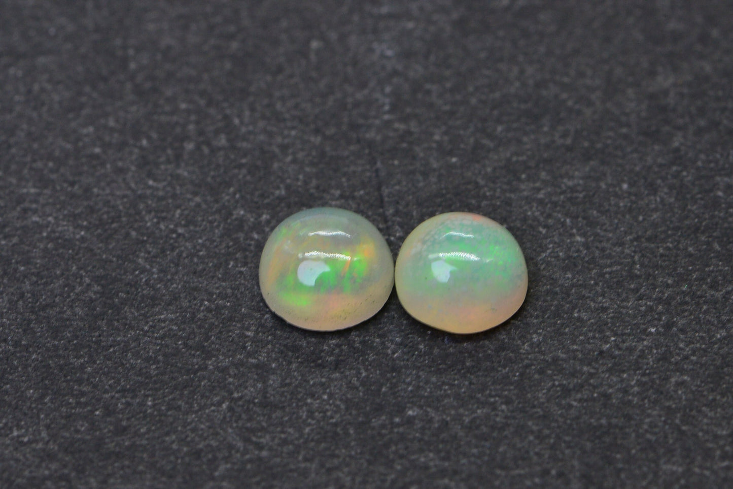 5mm Ethiopian Welo Opal Cabochon Matched Pair: Natural Gemstone Earring Supply
