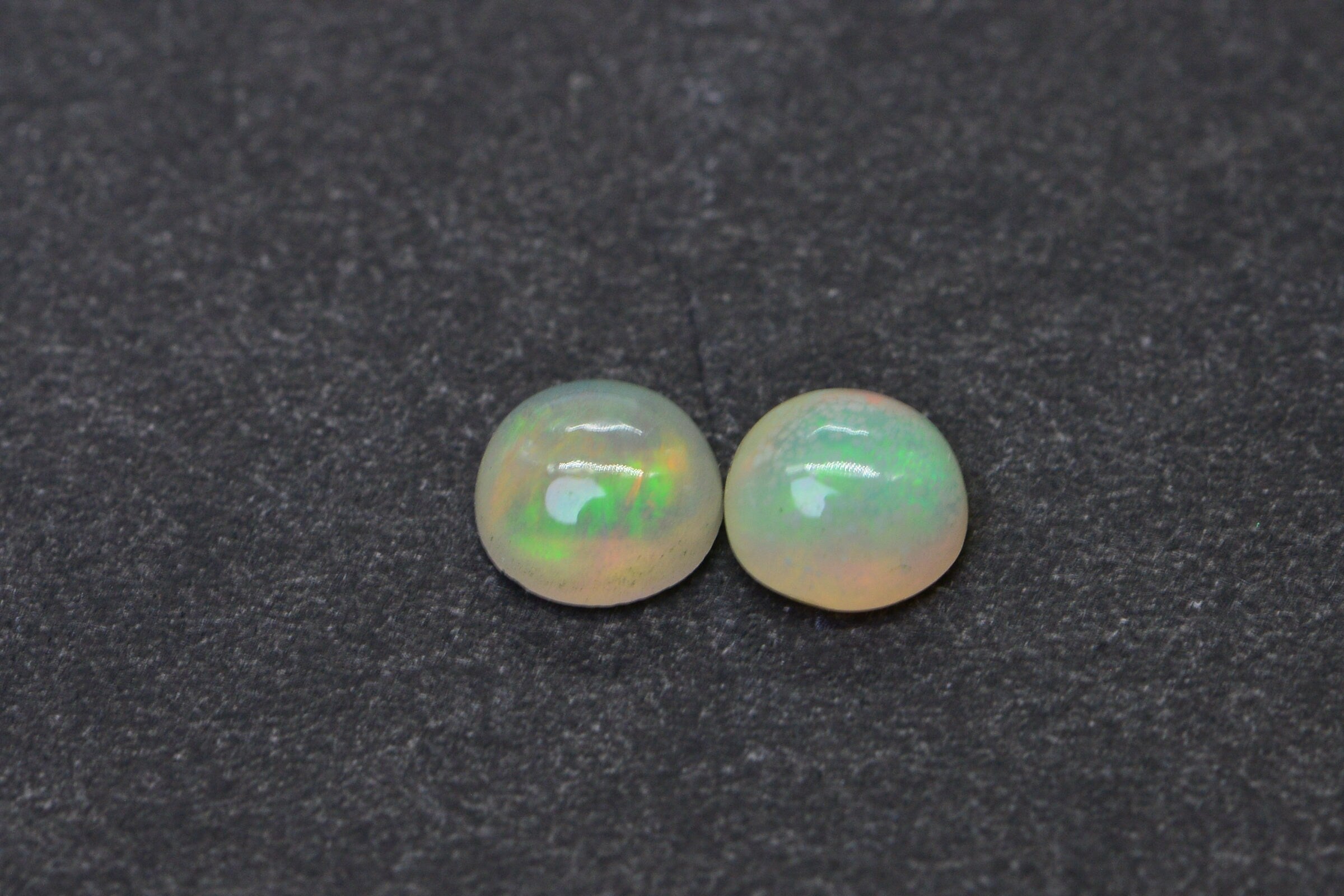 5mm Ethiopian Welo Opal Cabochon Matched Pair: Natural Gemstone Earring Supply