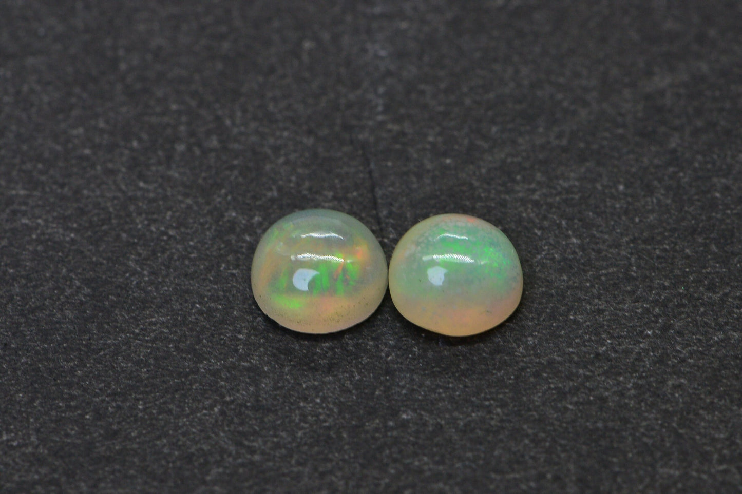 5mm Ethiopian Welo Opal Cabochon Matched Pair: Natural Gemstone Earring Supply