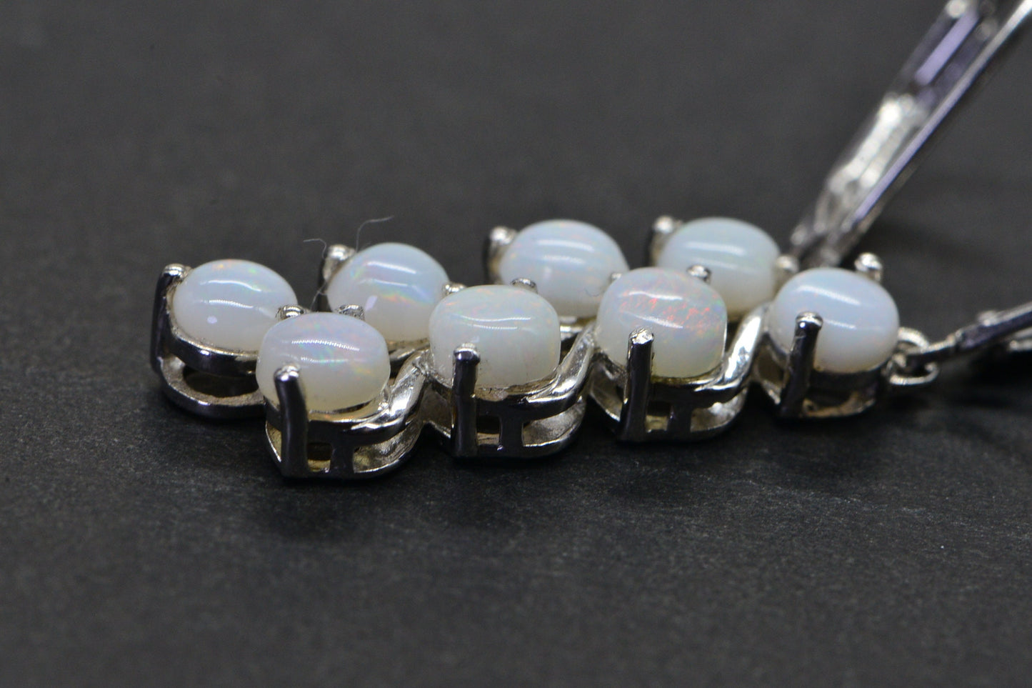 Australian Opal Earrings, Sterling Silver Dangle, 1.5 inch
