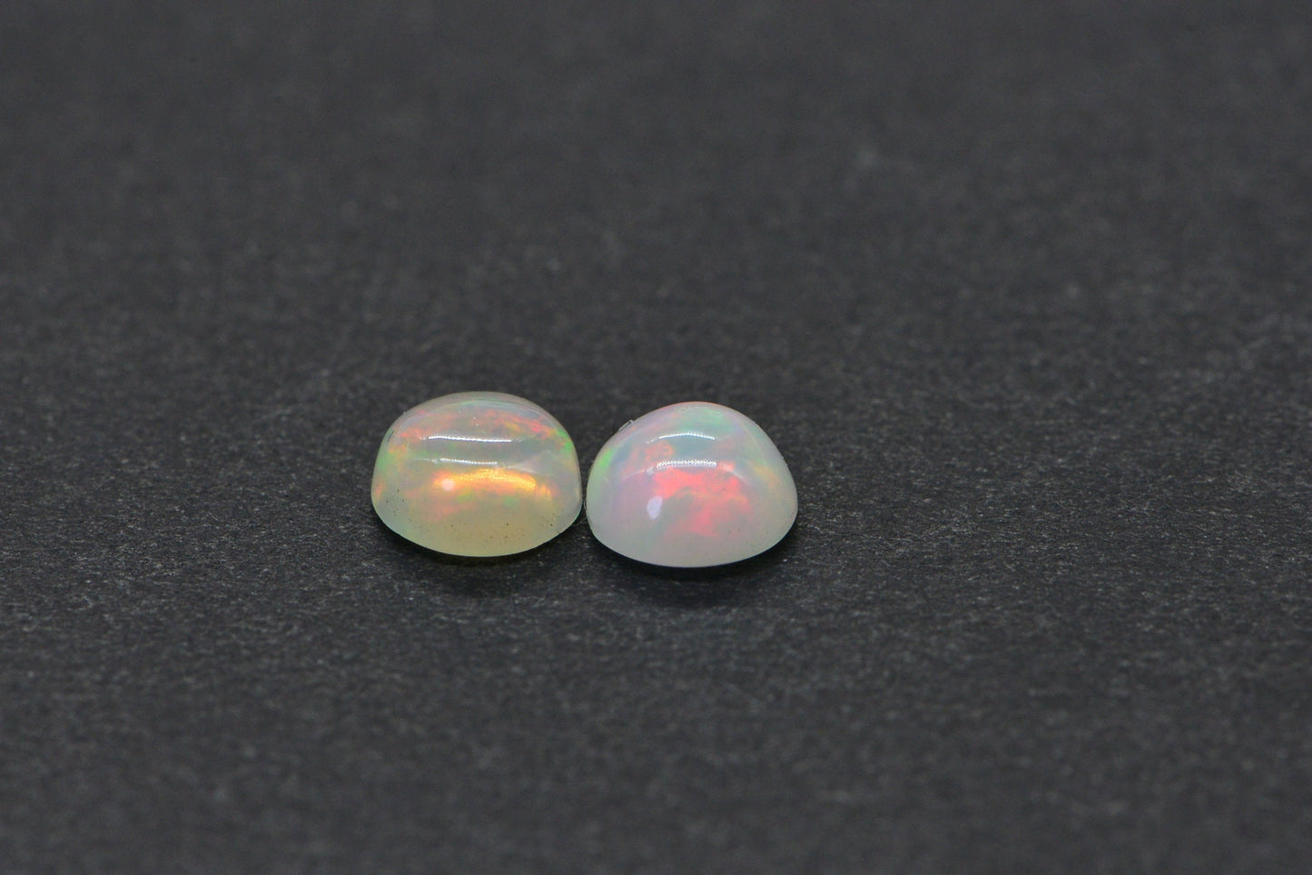 5mm Ethiopian Welo Opal Cabochon Matched Pair: Natural Round Opals