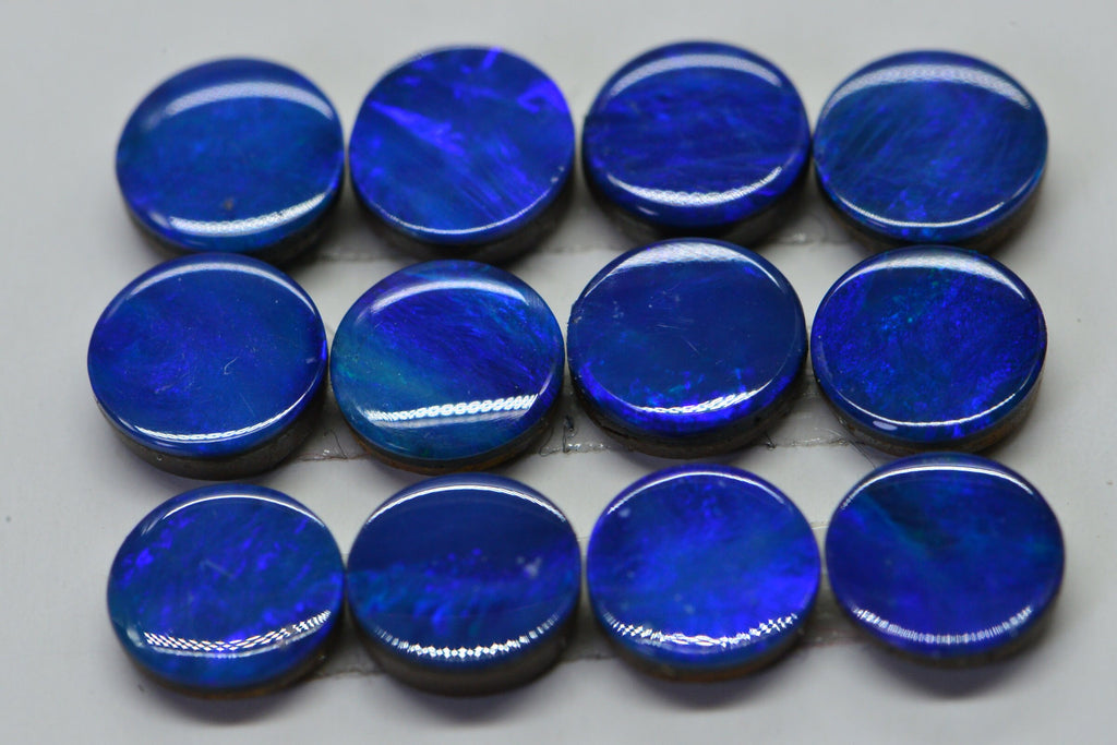 Cobalt Blue Australian Opal Cabochon: 5mm Round Loose Gemstone