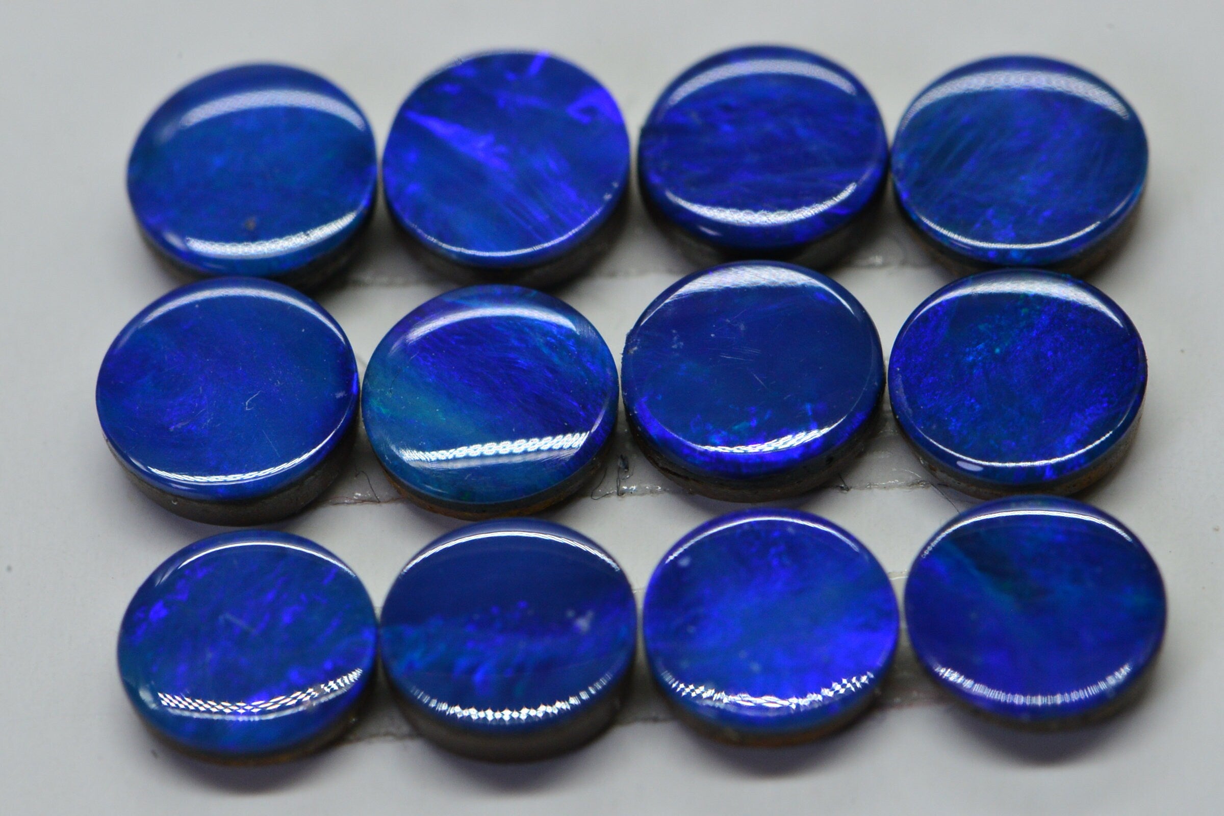 Cobalt Blue Australian Opal Cabochon: 5mm Round Loose Gemstone
