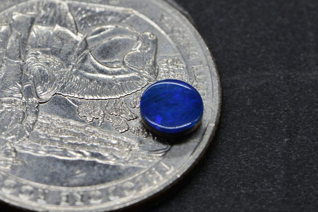 Cobalt Blue Australian Opal Cabochon: 5mm Round Loose Gemstone