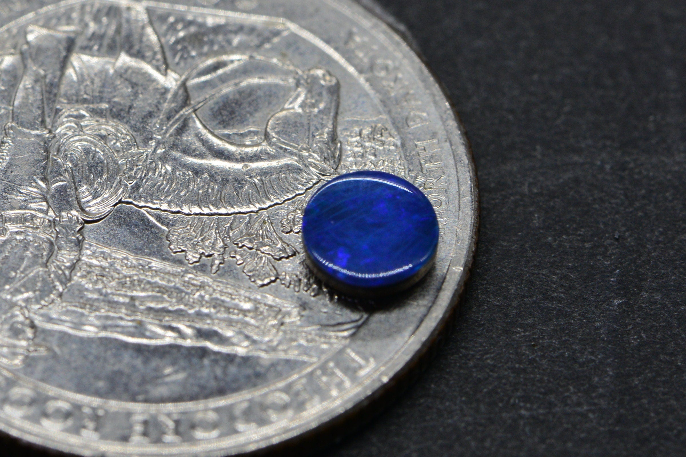 Cobalt Blue Australian Opal Cabochon: 5mm Round Loose Gemstone