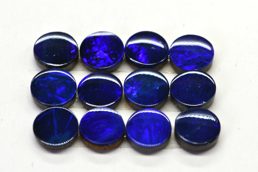 Cobalt Blue Australian Opal Cabochon: 5mm Round Loose Gemstone
