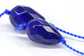 Royal Blue Lapis Lazuli Teardrop Beads with Pyrite (2) 12x8mm