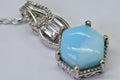 Larimar Pendant: Natural Gemstone Sterling Silver Jewelry