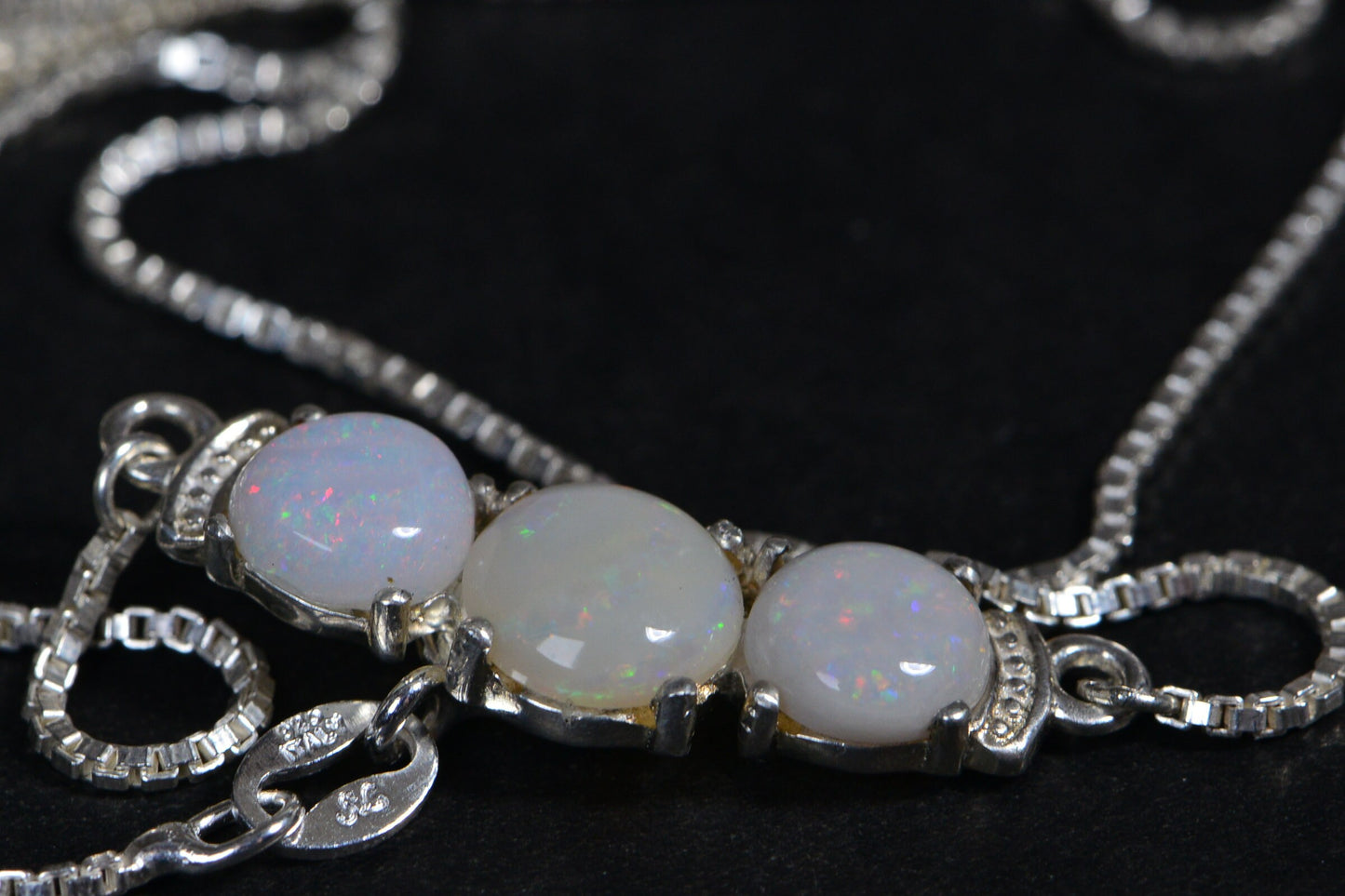 Australian White Opal Necklace: 24K Gold Electroplated Sterling Silver Bar
