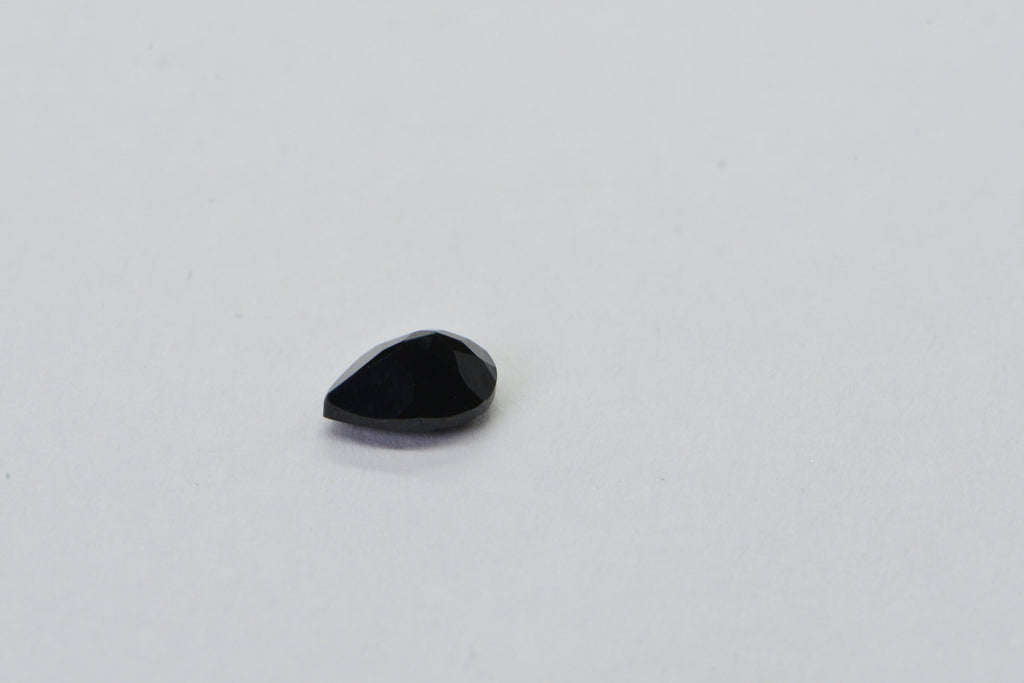 Black Tourmaline Pear Facet Gemstone 6X4mm Small Teardrops Jewelry Make Point back facet teardrop