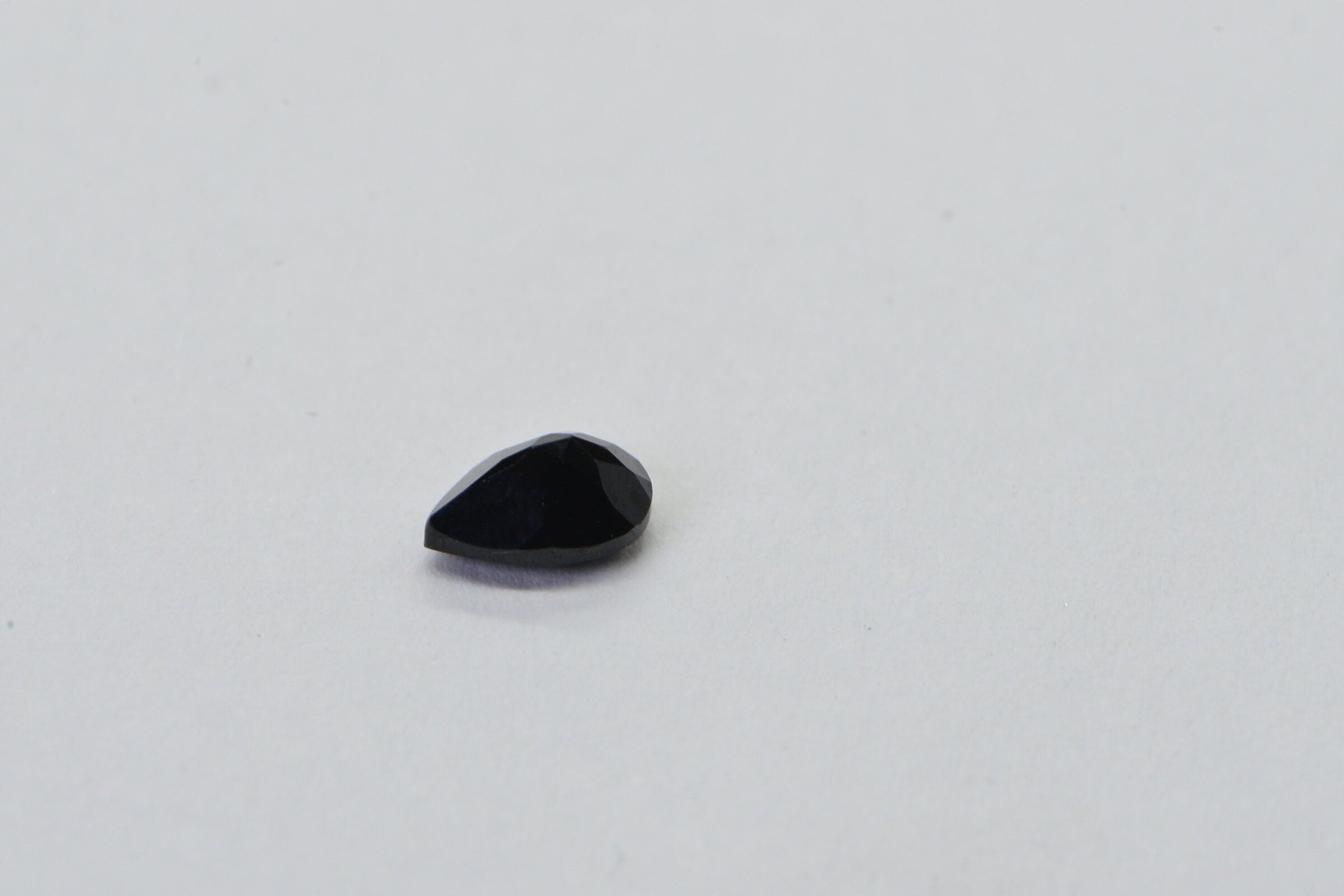 Black Tourmaline Pear Facet Gemstone 6X4mm Small Teardrops Jewelry Make Point back facet teardrop