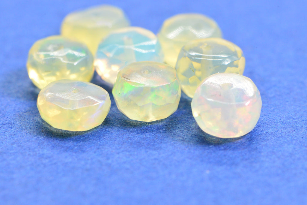 Ethiopian Welo Opal Faceted Rondelle Beads - Natural Gemstone Jewelry Making Supplies