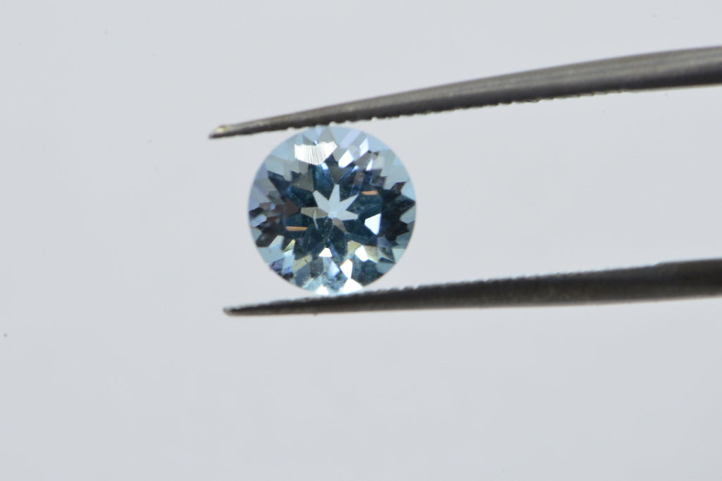 AAA Blue Topaz Gemstone: 6mm Round Faceted Crystal