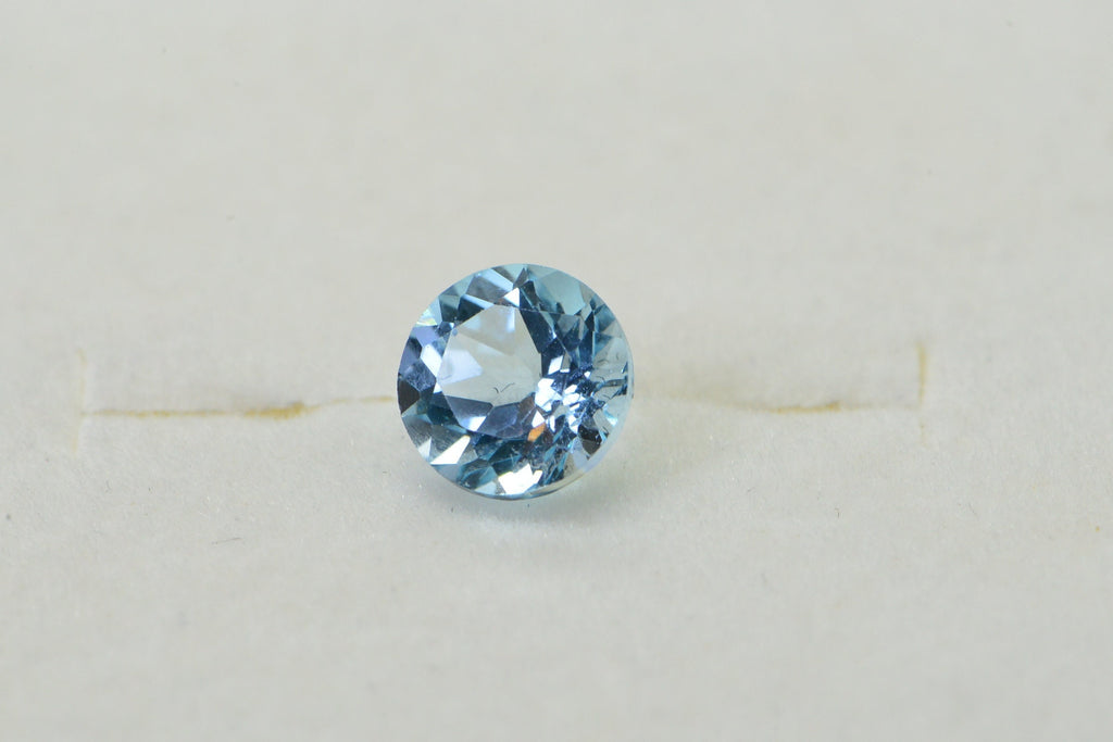 AAA Blue Topaz Gemstone: 6mm Round Faceted Crystal