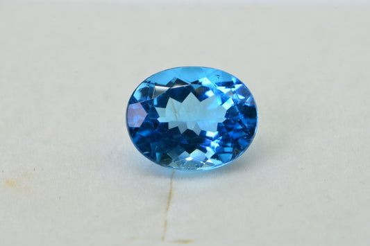 AAA Blue Topaz: Oval Faceted November Birthstone (8X10X5.2mm)