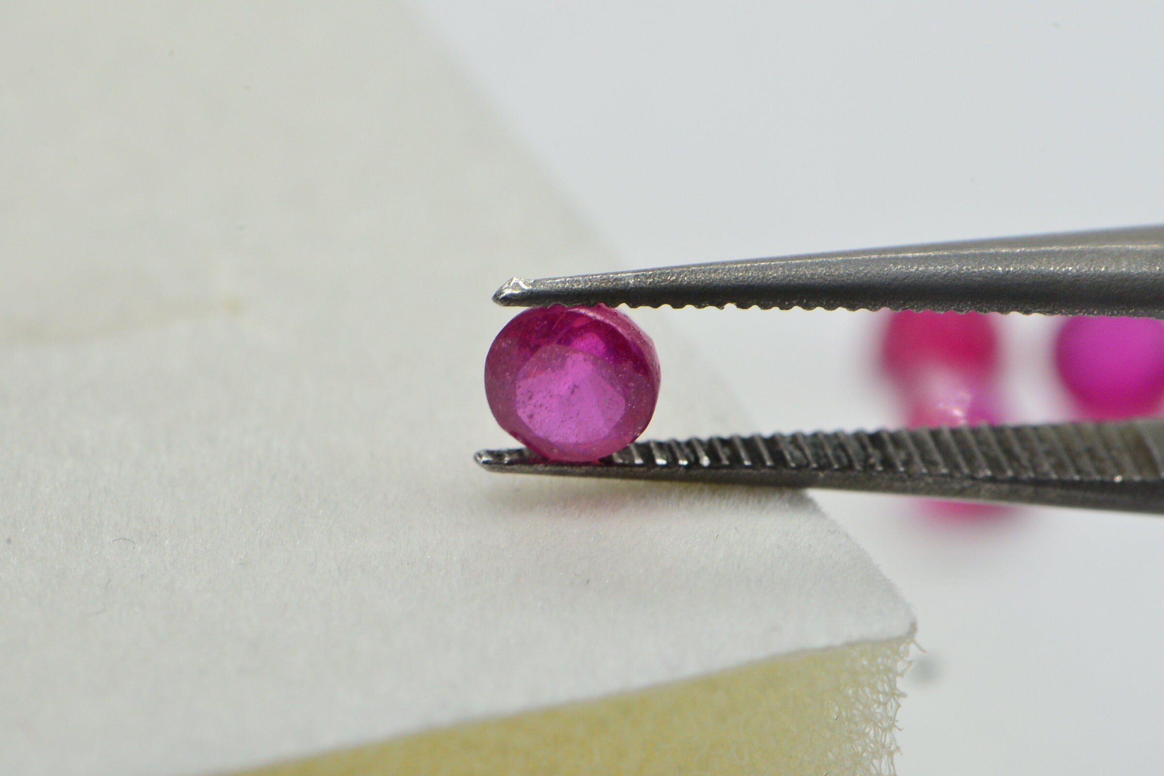 4mm Round Ruby Cabochon: Hand Cut July Birthstone