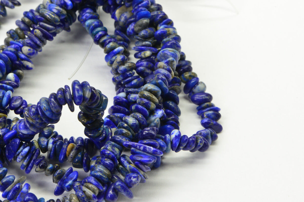 Royal Blue Lapis Lazuli Nugget Beads: 15.5" Strand