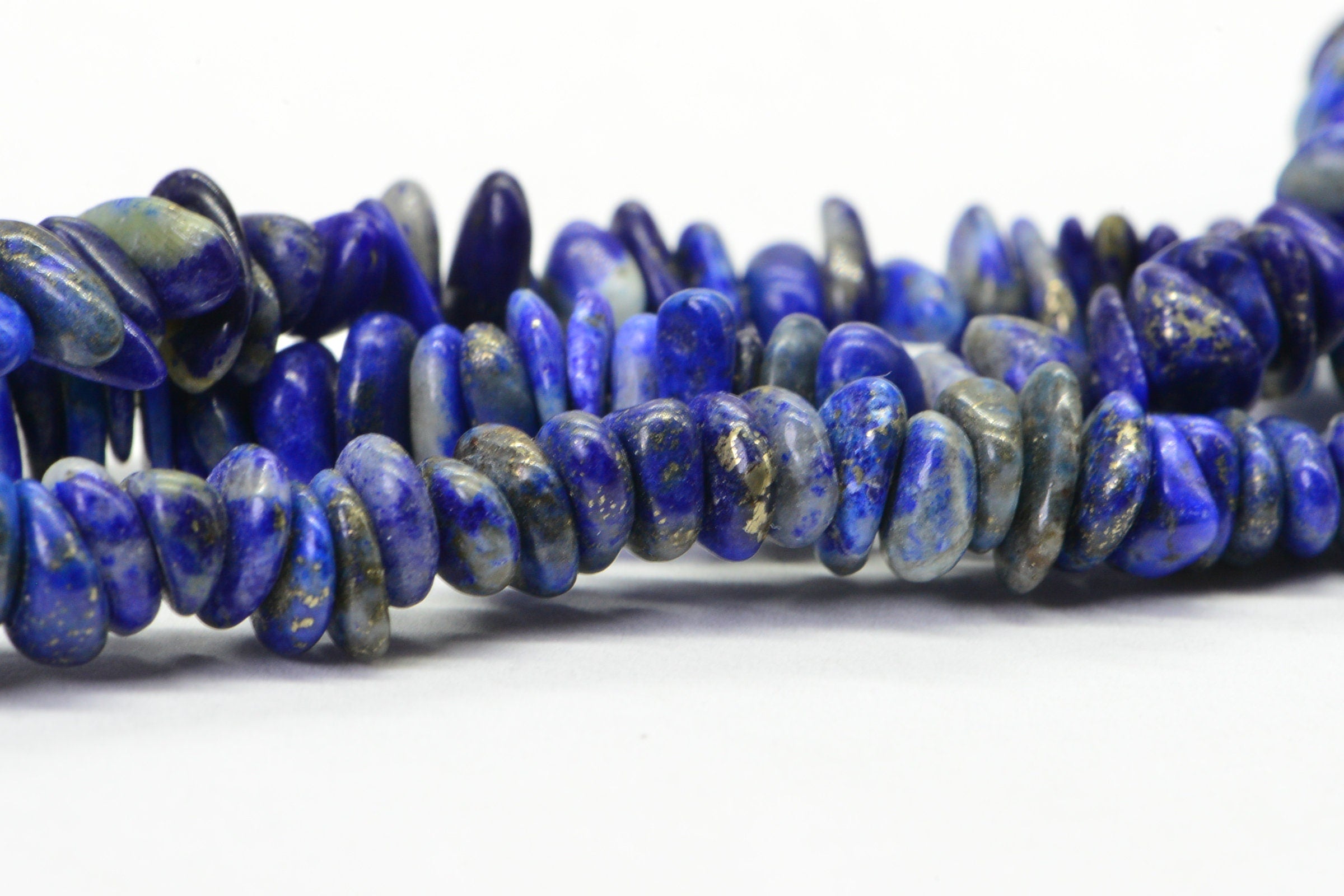 Royal Blue Lapis Lazuli Nugget Beads: 15.5" Strand