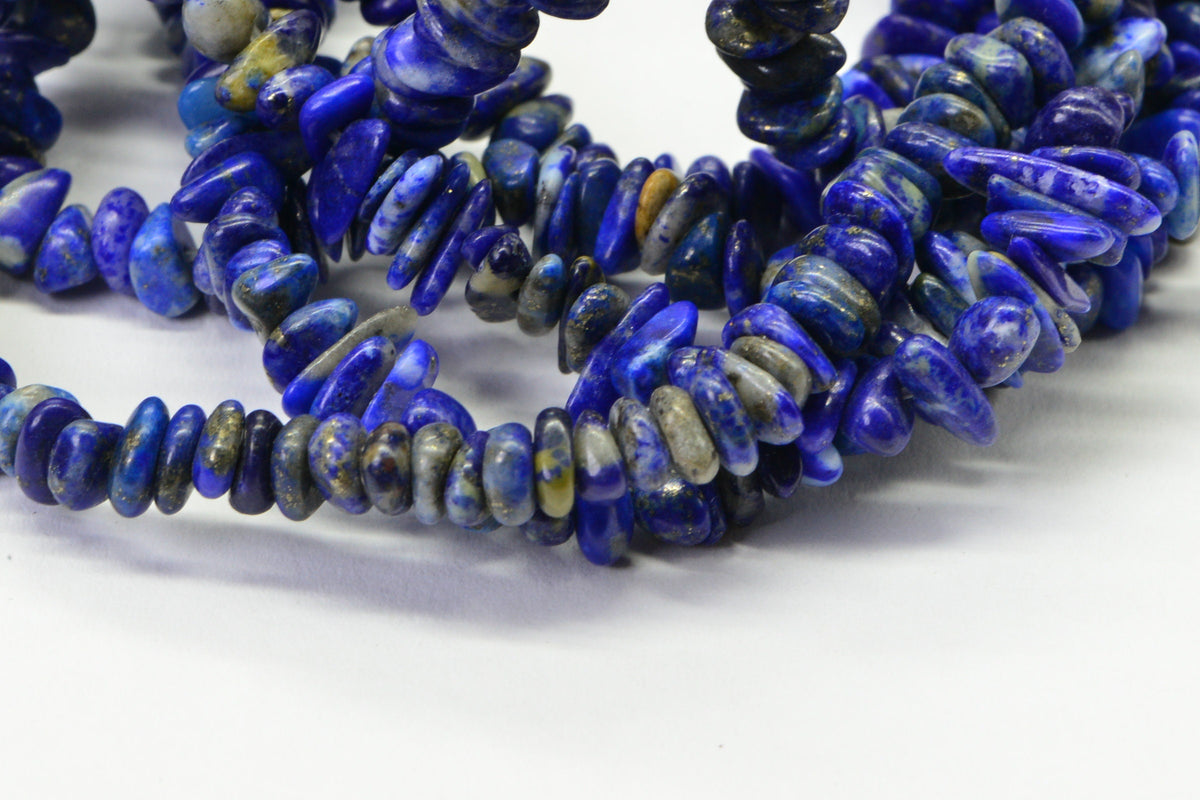 Royal Blue Lapis Lazuli Nugget Beads: 15.5" Strand