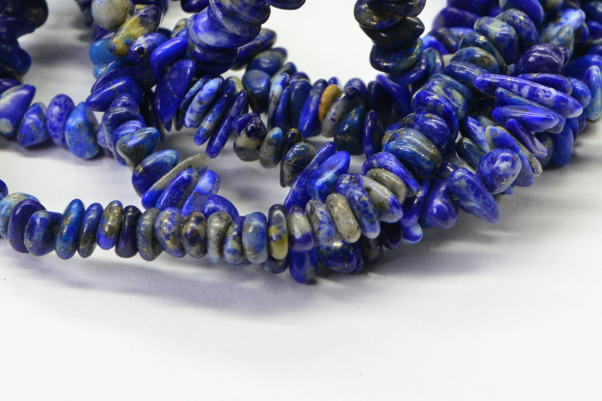 Royal Blue Lapis Lazuli Nugget Beads: 15.5" Strand