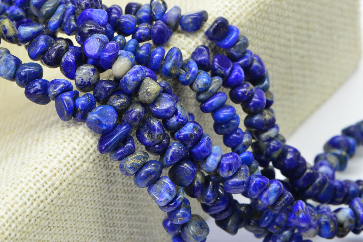 Lapis Lazuli Nugget Strand: Deep Blue Gemstone Beads (15.5" Inch)