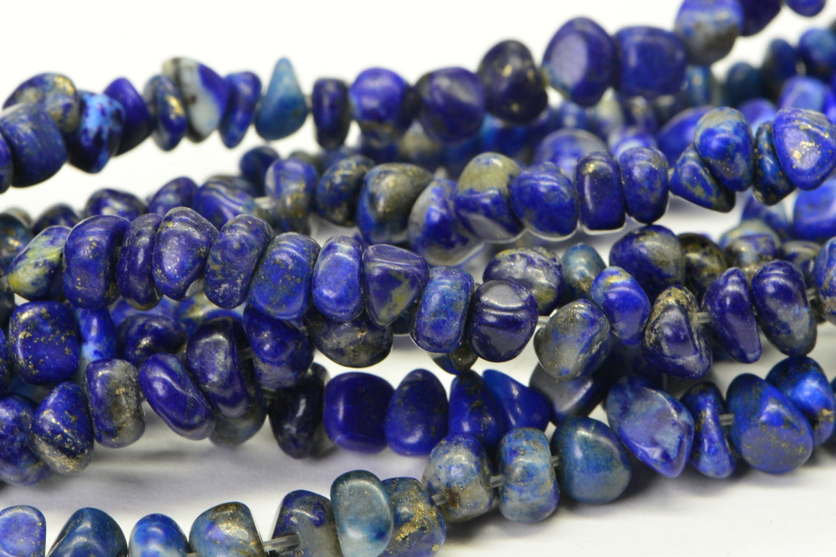 Lapis Lazuli Nugget Strand: Deep Blue Gemstone Beads (15.5" Inch)