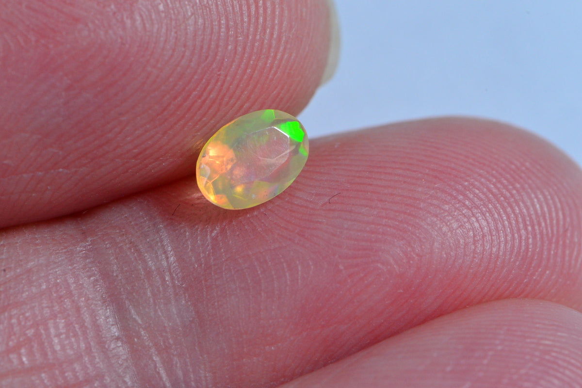 Ethiopian Welo Opal Facet Oval 6X4mm Point Back Natural Loose Gemstone