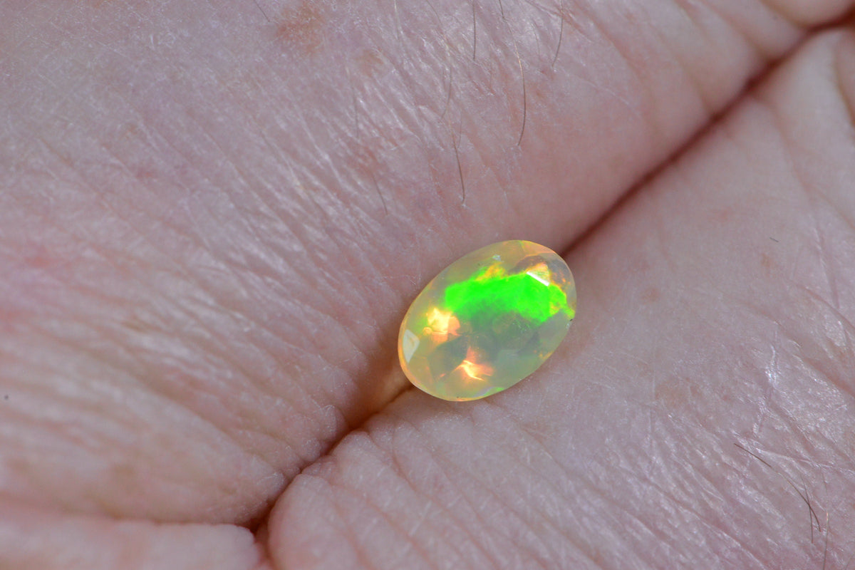 Ethiopian Welo Opal Facet Oval 6X4mm Point Back Natural Loose Gemstone