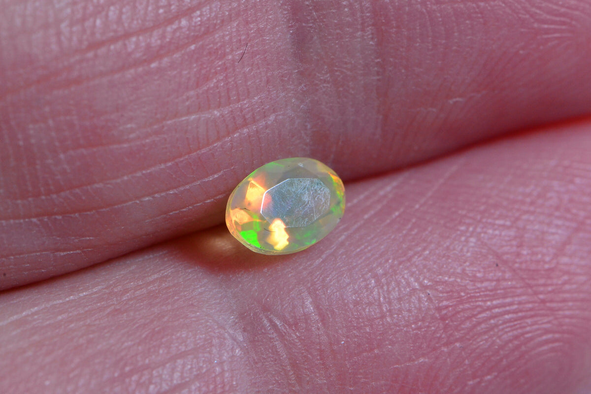 Ethiopian Welo Opal Facet Oval 6X4mm Point Back Natural Loose Gemstone