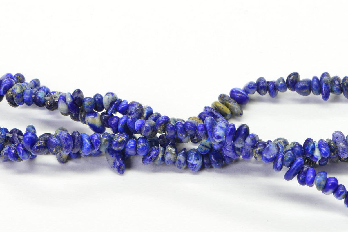 Royal Blue Lapis Lazuli Nugget Strand: Natural Gemstone Jewelry Supplies