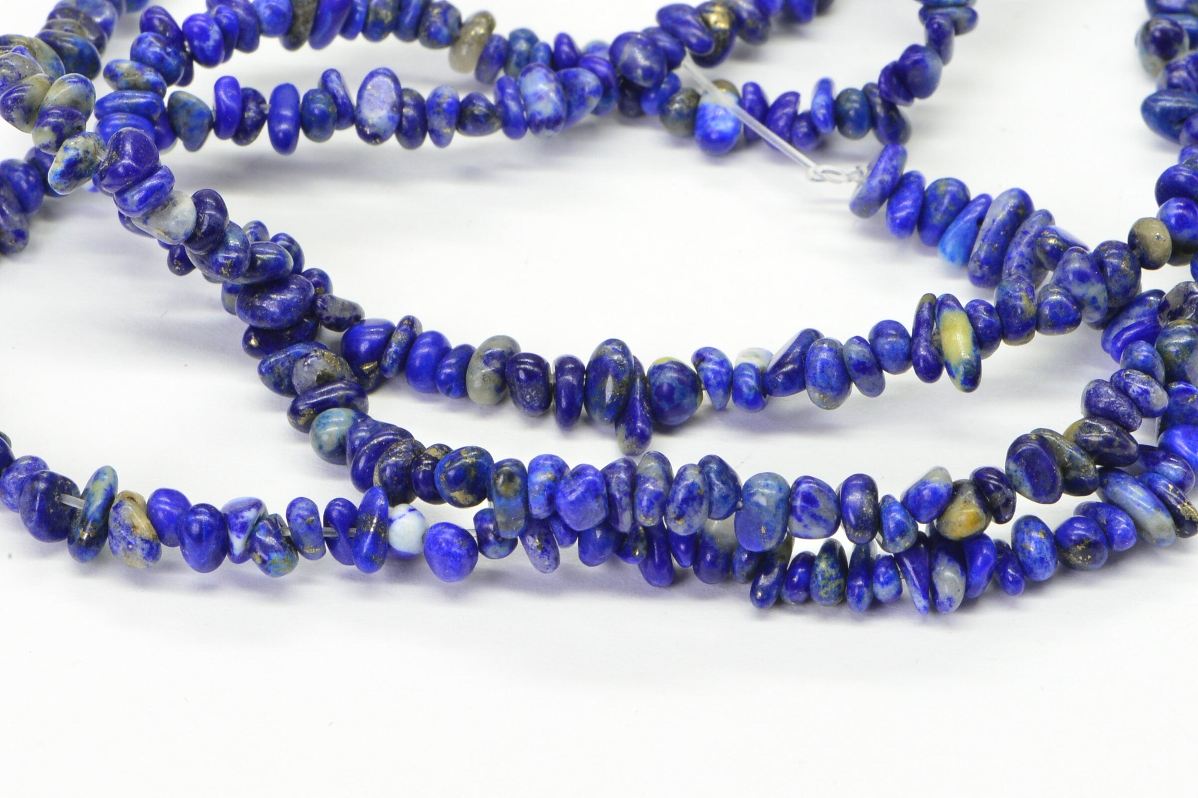 Royal Blue Lapis Lazuli Nugget Strand: Natural Gemstone Jewelry Supplies