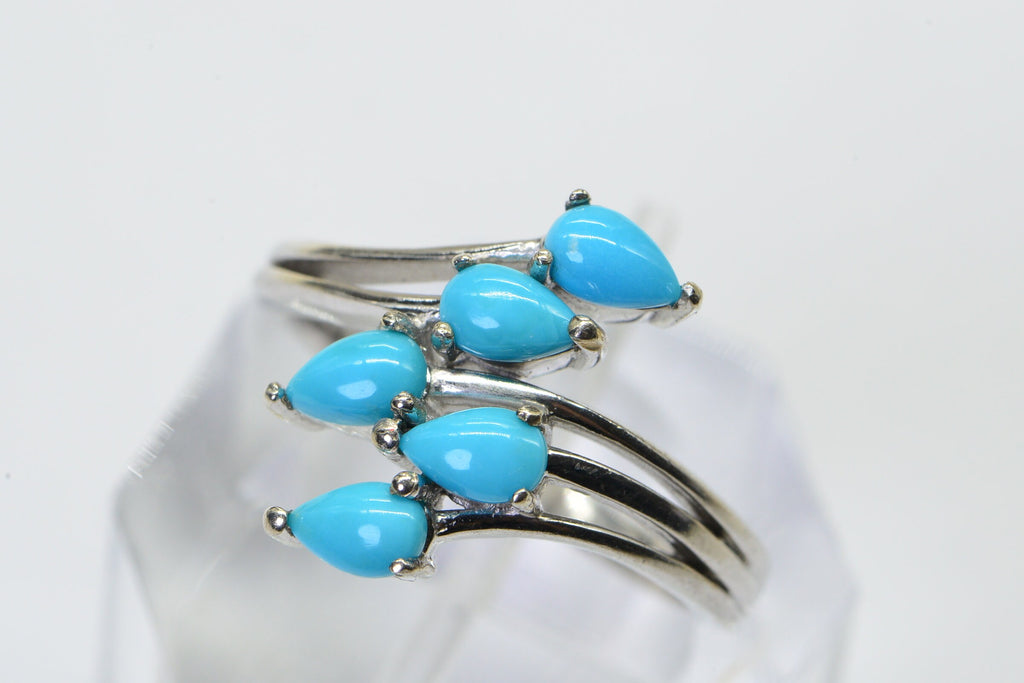 Australian Opal Sterling Silver Cluster Ring - October Birthstone