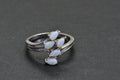 Australian Opal Sterling Silver Cluster Ring - October Birthstone