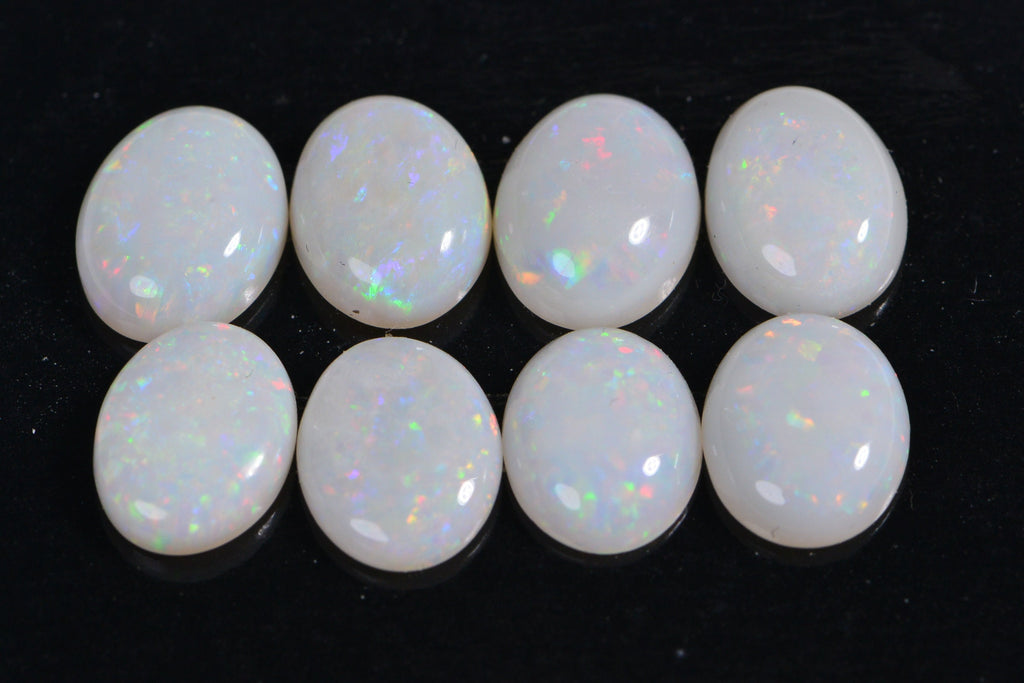 Australian White Solid Opal Oval Cabochon 9X7mm Opal for ring earrings