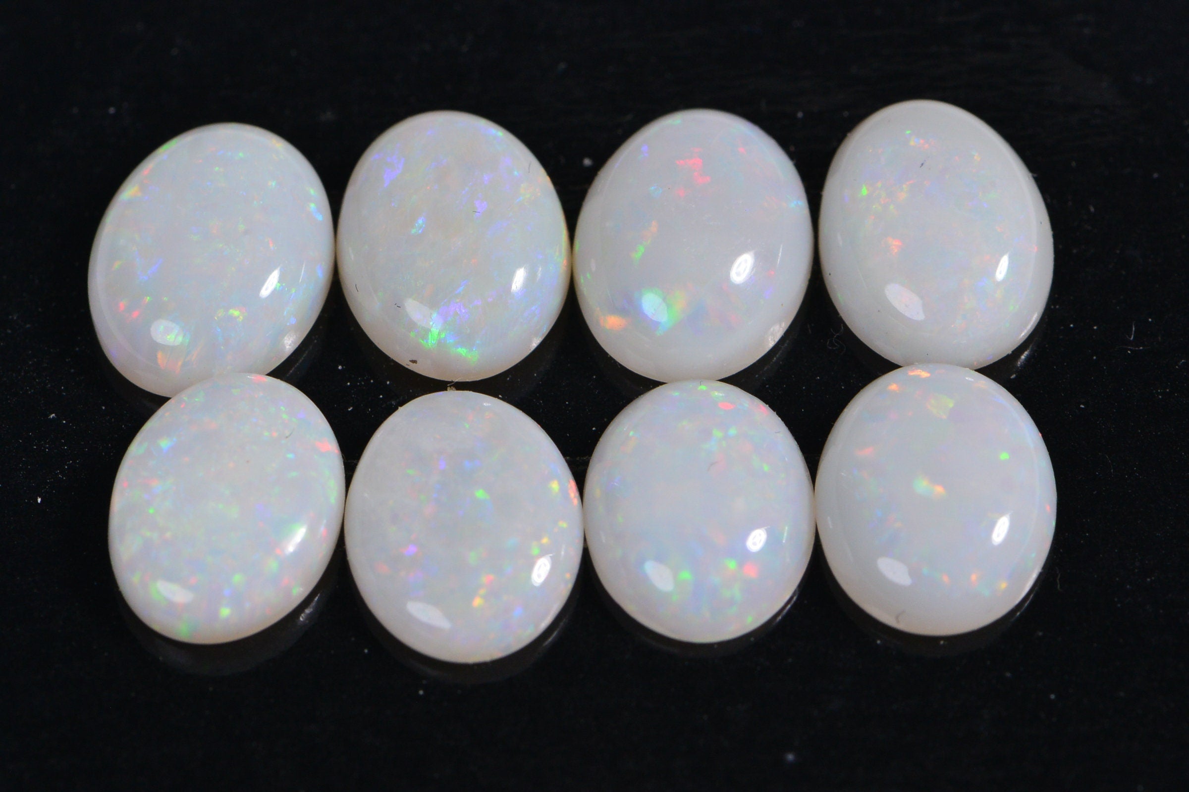 Australian White Solid Opal Oval Cabochon 9X7mm Opal for ring earrings