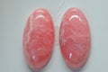 Rhodochrosite Cabochon Long oval Match pair Set for earrings Hand cut Cabochon.