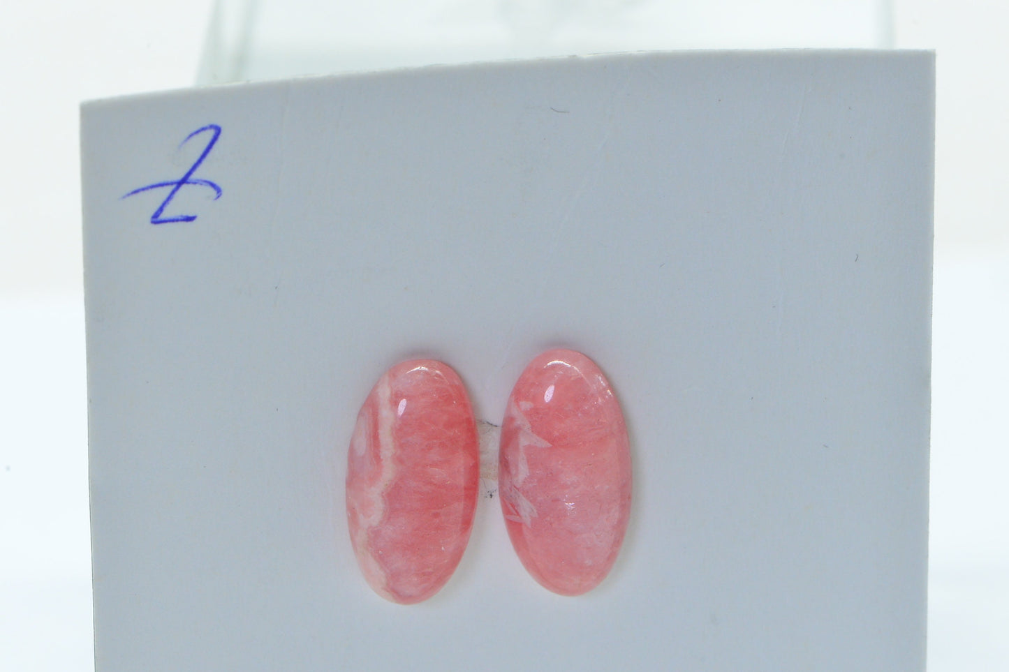 Rhodochrosite Cabochon Long oval Match pair Set for earrings Hand cut Cabochon.