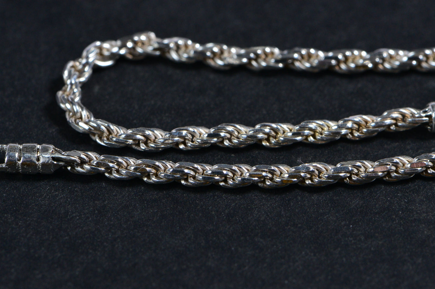 2mm Solid Sterling Silver Diamond Cutting Rope  Bracelet Chain Minimalist Bracelet