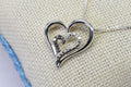Diamond Double Heart Pendant: Sterling Silver Twisted Necklace